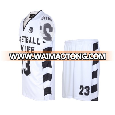 Best Mens white Basketball Uniform Sublimation Printing Custom