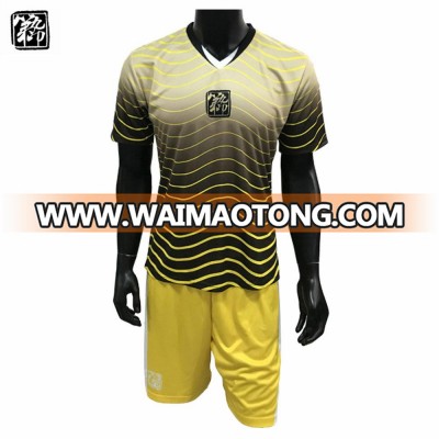 custom youth black and yellow color soccer jersey