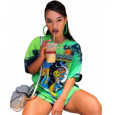 New Arrivals Vogue Spring Printing Blouses And T-shirts Clothes Casual Oversized Crop Tops Lady T Shirt Women 2021 Graphic Tee